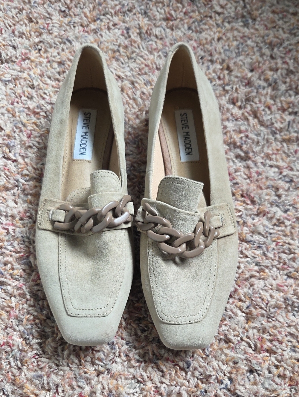 Steve Madden Taupe Suede Chain Loafers